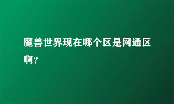 魔兽世界现在哪个区是网通区啊？