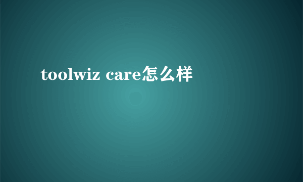 toolwiz care怎么样