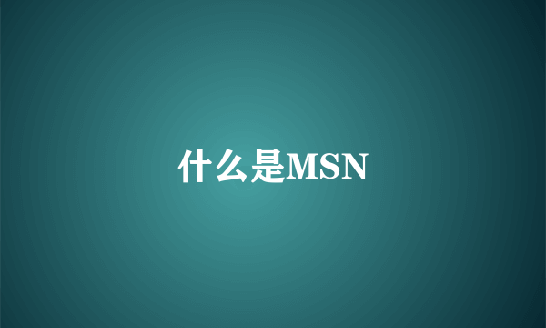 什么是MSN