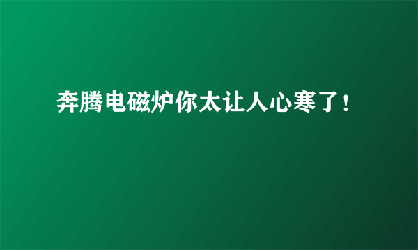 奔腾电磁炉你太让人心寒了！