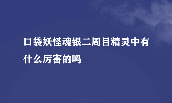 口袋妖怪魂银二周目精灵中有什么厉害的吗