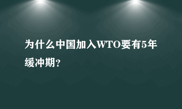 为什么中国加入WTO要有5年缓冲期？