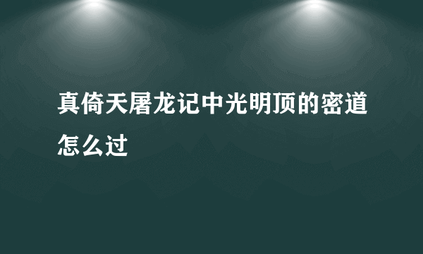 真倚天屠龙记中光明顶的密道怎么过