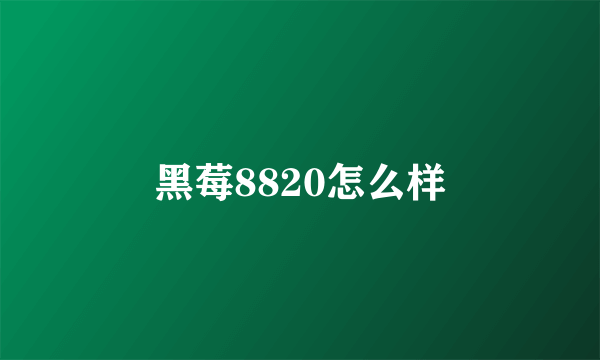 黑莓8820怎么样