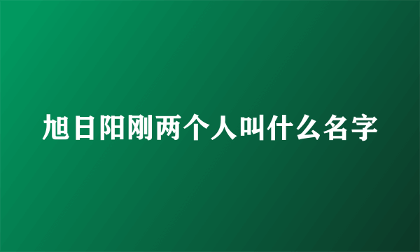 旭日阳刚两个人叫什么名字