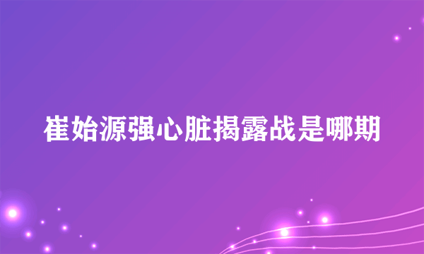 崔始源强心脏揭露战是哪期