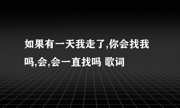 如果有一天我走了,你会找我吗,会,会一直找吗 歌词