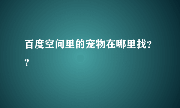 百度空间里的宠物在哪里找？？