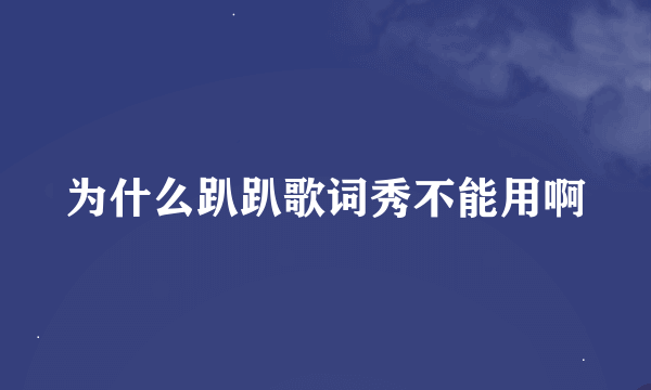 为什么趴趴歌词秀不能用啊