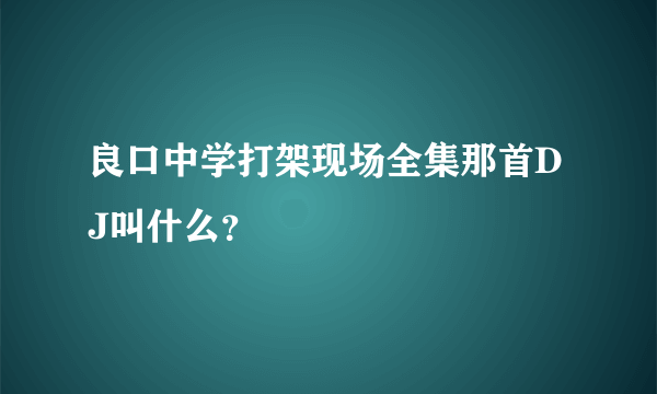 良口中学打架现场全集那首DJ叫什么？