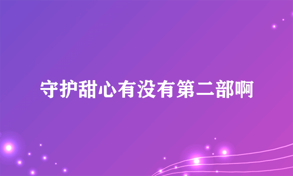 守护甜心有没有第二部啊