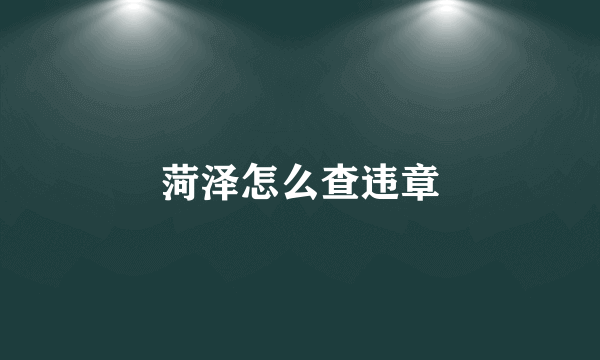 菏泽怎么查违章