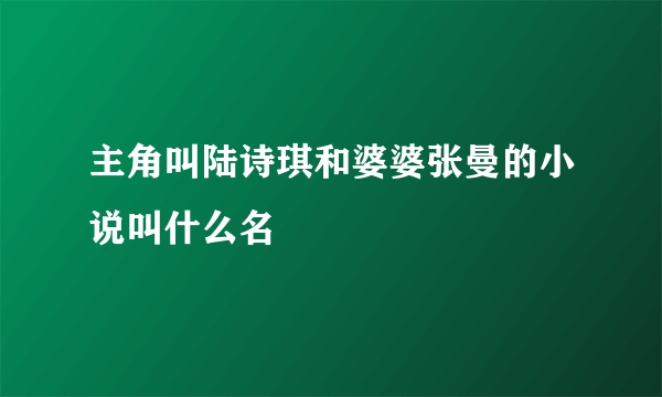 主角叫陆诗琪和婆婆张曼的小说叫什么名