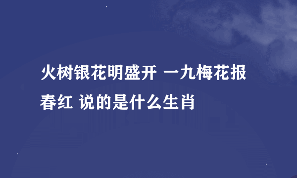 火树银花明盛开 一九梅花报春红 说的是什么生肖