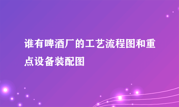 谁有啤酒厂的工艺流程图和重点设备装配图