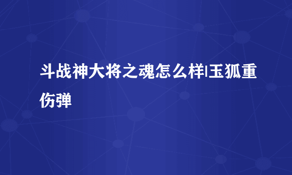 斗战神大将之魂怎么样|玉狐重伤弹