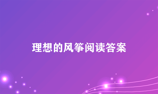 理想的风筝阅读答案