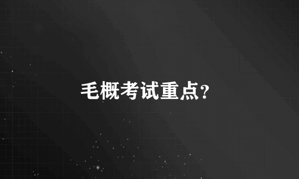 毛概考试重点？