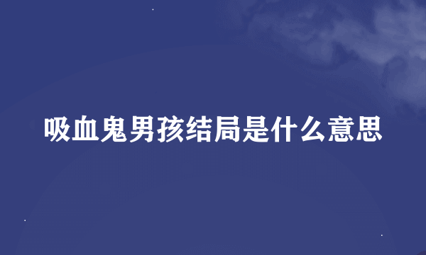 吸血鬼男孩结局是什么意思