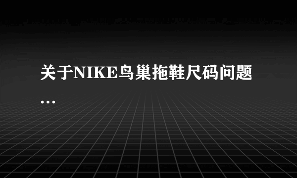 关于NIKE鸟巢拖鞋尺码问题…