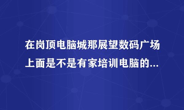 在岗顶电脑城那展望数码广场上面是不是有家培训电脑的？效果怎么样？叫什么？