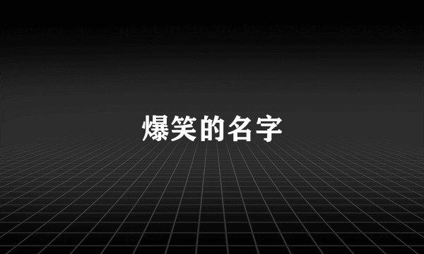 爆笑的名字