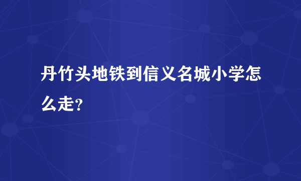 丹竹头地铁到信义名城小学怎么走？