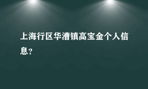 上海行区华漕镇高宝金个人信息？