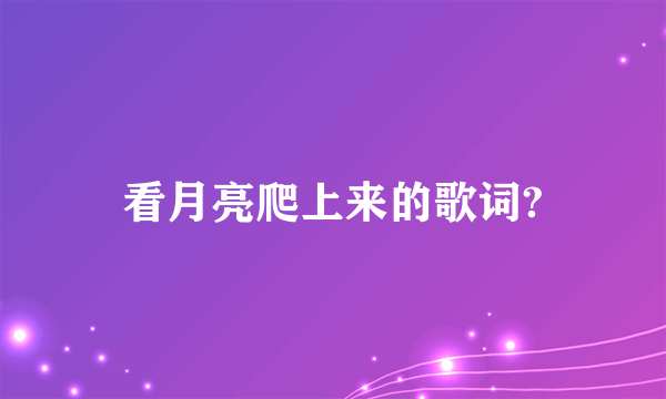 看月亮爬上来的歌词?