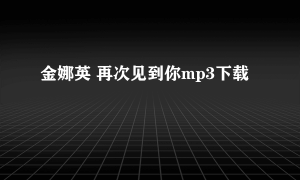 金娜英 再次见到你mp3下载