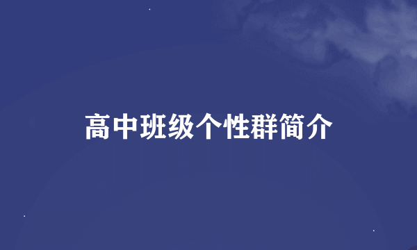 高中班级个性群简介