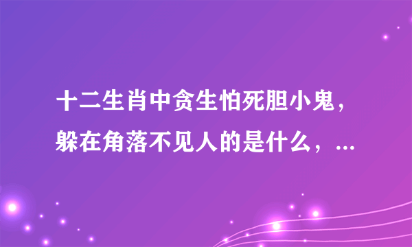 十二生肖中贪生怕死胆小鬼，躲在角落不见人的是什么，我总觉得是老鼠啊？