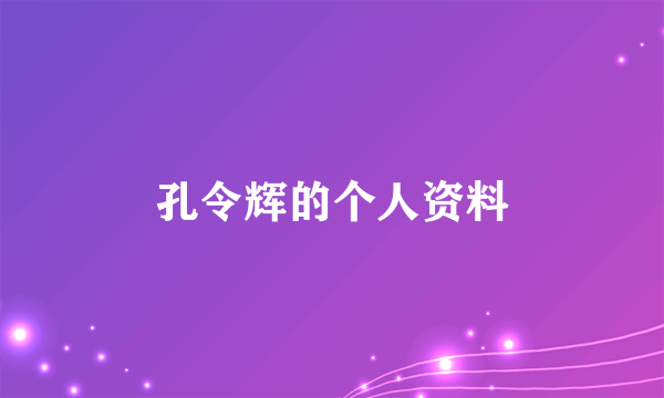 孔令辉的个人资料