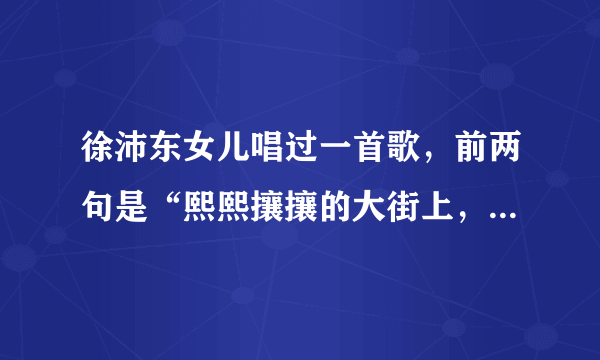 徐沛东女儿唱过一首歌，前两句是“熙熙攘攘的大街上，高楼立两旁“请问歌曲名是什么？