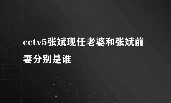 cctv5张斌现任老婆和张斌前妻分别是谁