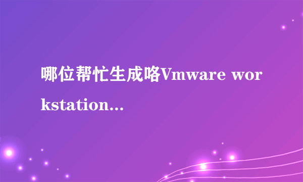 哪位帮忙生成咯Vmware workstation 10序列号。谢谢