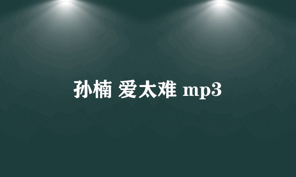 孙楠 爱太难 mp3