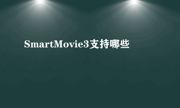 SmartMovie3支持哪些