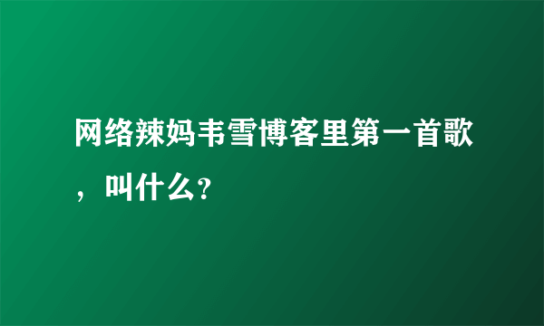 网络辣妈韦雪博客里第一首歌，叫什么？