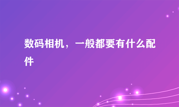 数码相机，一般都要有什么配件