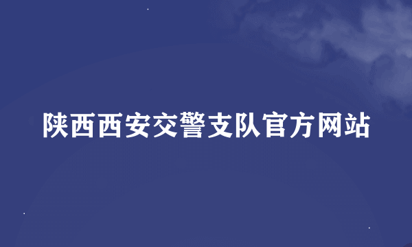 陕西西安交警支队官方网站