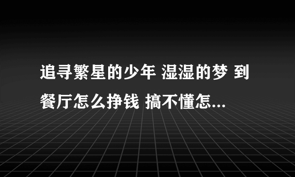 追寻繁星的少年 湿湿的梦 到餐厅怎么挣钱 搞不懂怎么回事 请大佬解答