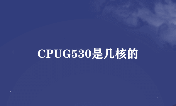 CPUG530是几核的