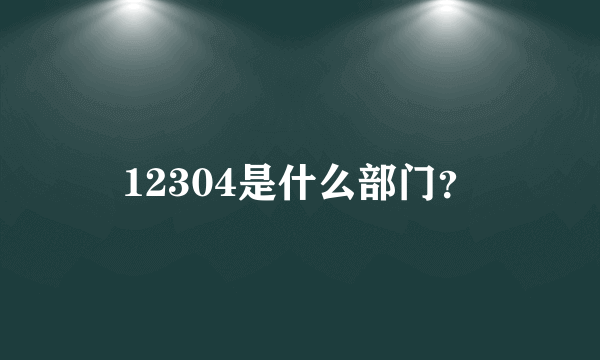 12304是什么部门？