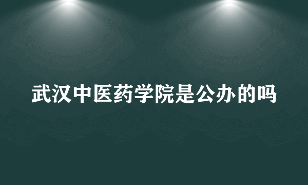 武汉中医药学院是公办的吗