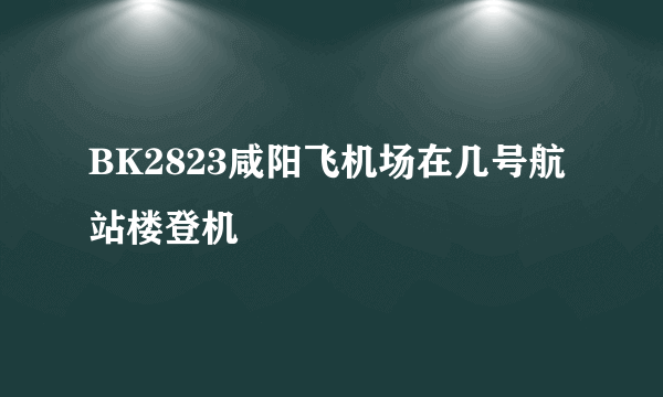 BK2823咸阳飞机场在几号航站楼登机