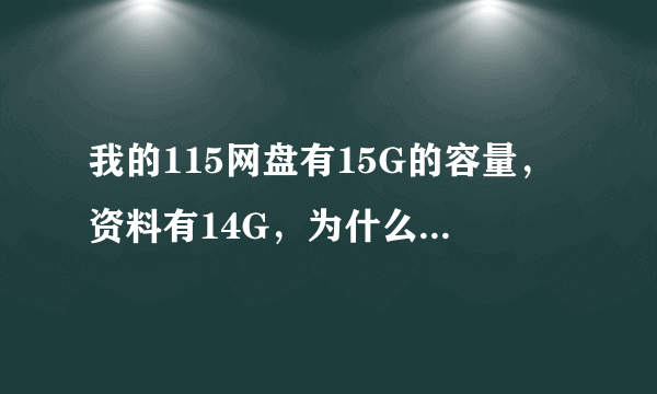 我的115网盘有15G的容量，资料有14G，为什么我把资料都删除了，剩余容量并没有恢复到15G？