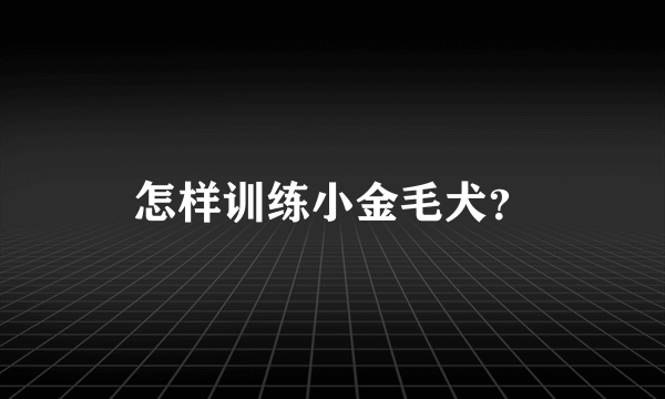 怎样训练小金毛犬？