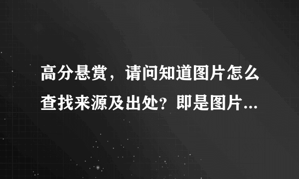 高分悬赏，请问知道图片怎么查找来源及出处？即是图片反搜索功能