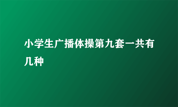 小学生广播体操第九套一共有几种